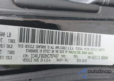 2017 Jeep Grand Cherokee Limited 4X4 from USA, damaged, VIN 1C4RJFBG9HC797487